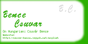 bence csuvar business card